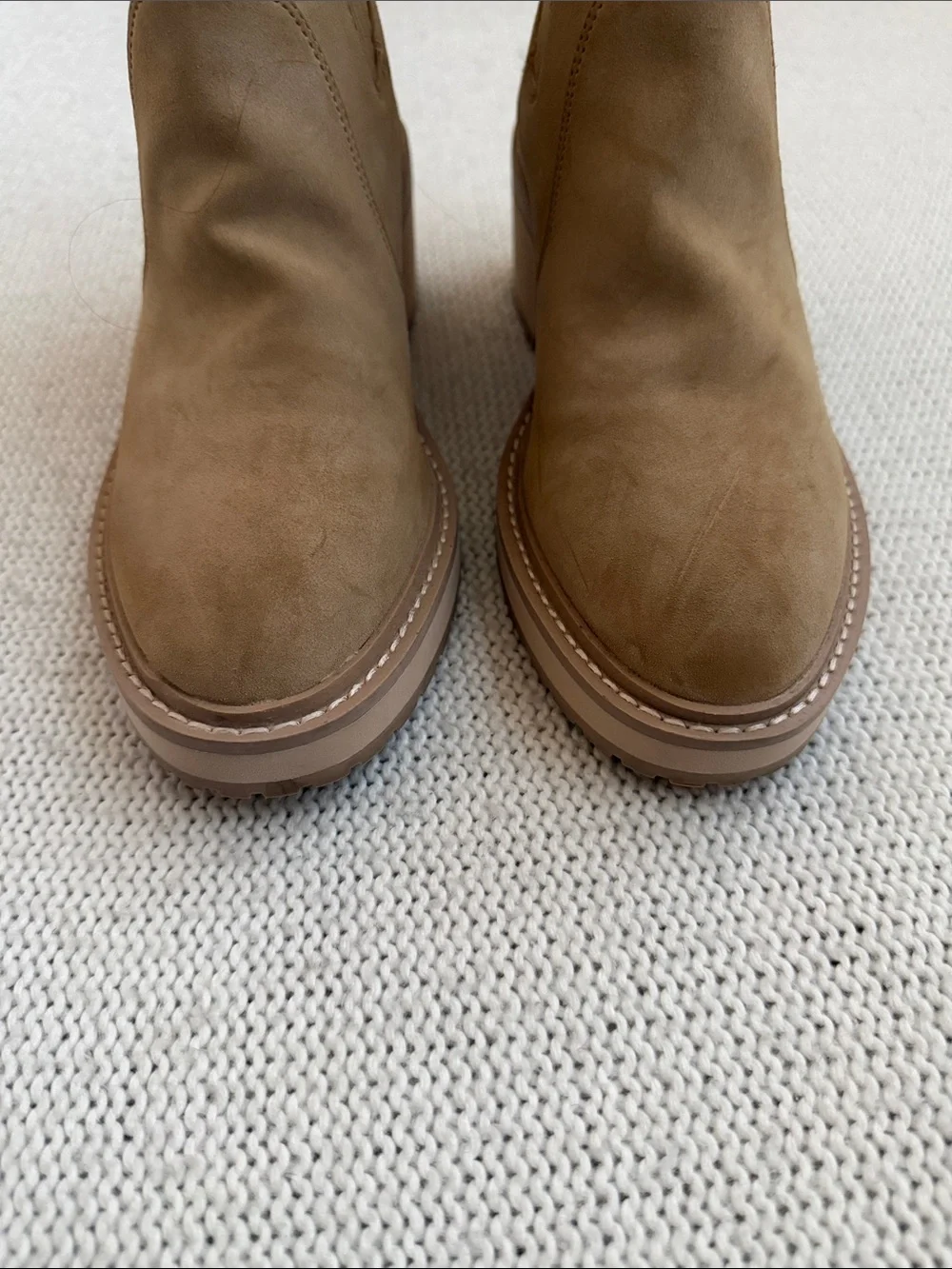 J Crew Nubuck Lug-Sole Heeded Chelsea Boots Size 8.5